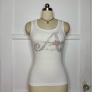 White angel studded tank